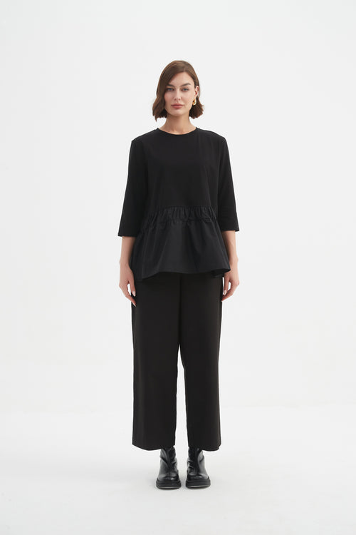 Tirelli Drop Waist Combo Top Black