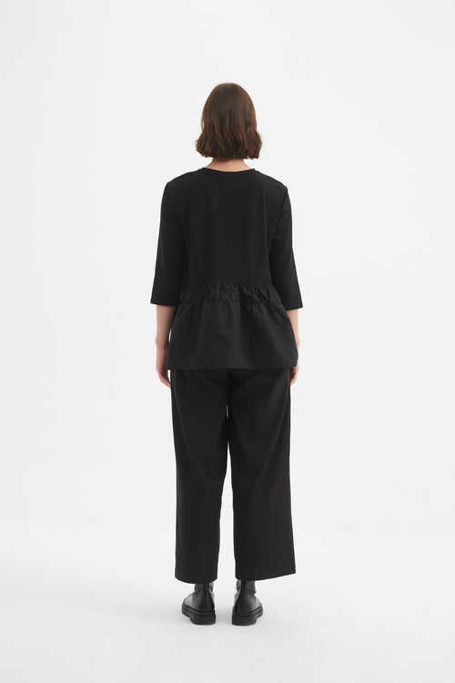 Tirelli Drop Waist Combo Top Black