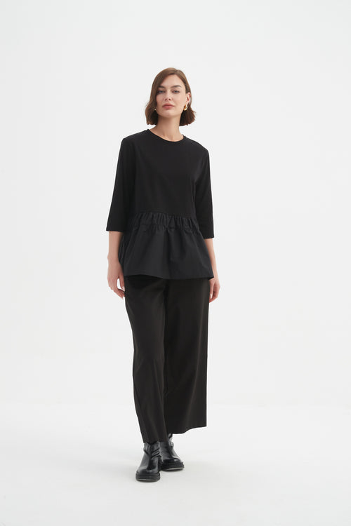 Tirelli Drop Waist Combo Top Black