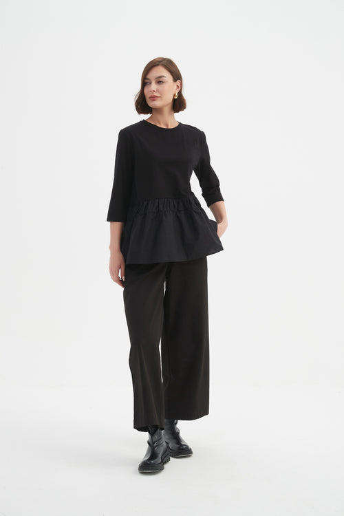Tirelli Drop Waist Combo Top Black