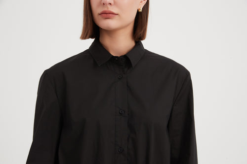 Tirelli Elastic Front Hem Shirt Black