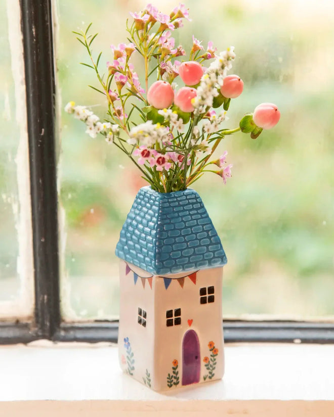 Cottage Bud Vase Teal Cottage