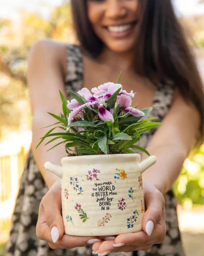 Crock Planter Medium You Make the World