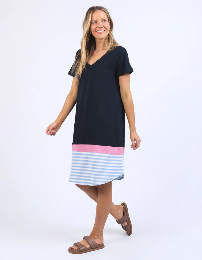 Elm Draw the Line Dress Navy
