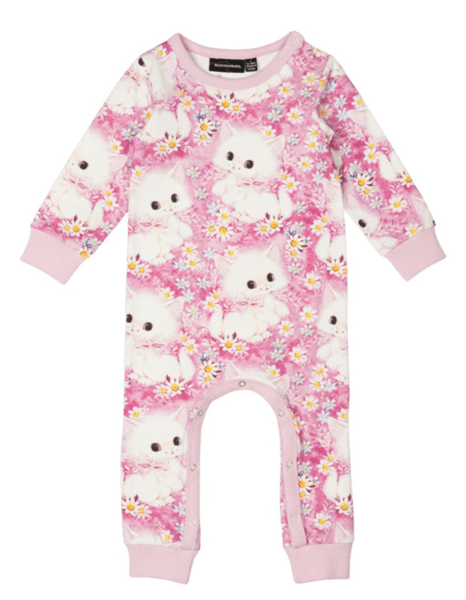 Rock Your Baby White Kitten Playsuit