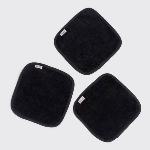 Kitsch Microfiber Face Towels 3pc Set - Black