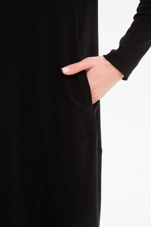 Tirelli Black Cream Stripe Back Ovoid Dress