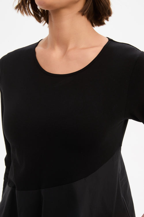 Tirelli Black Diagonal Seam Combi Dress