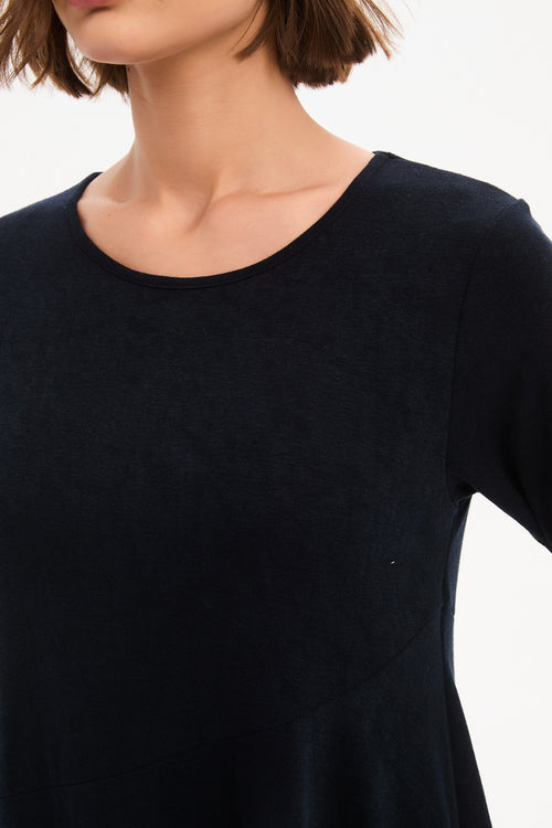 Tirelli Navy Diagonal Seam Combi Dress