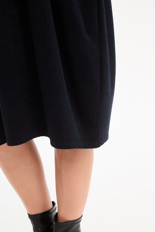Tirelli Navy Diagonal Seam Combi Dress