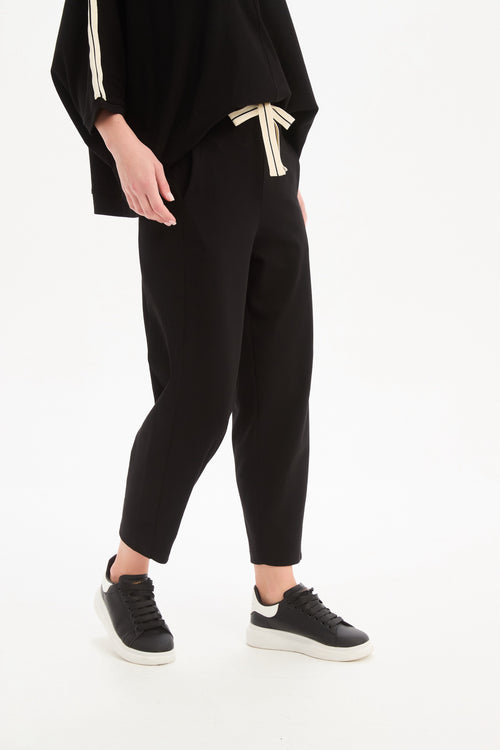 Tirelli Barrell Leg Lounge Pant Black Cream Stripe Summer Weight