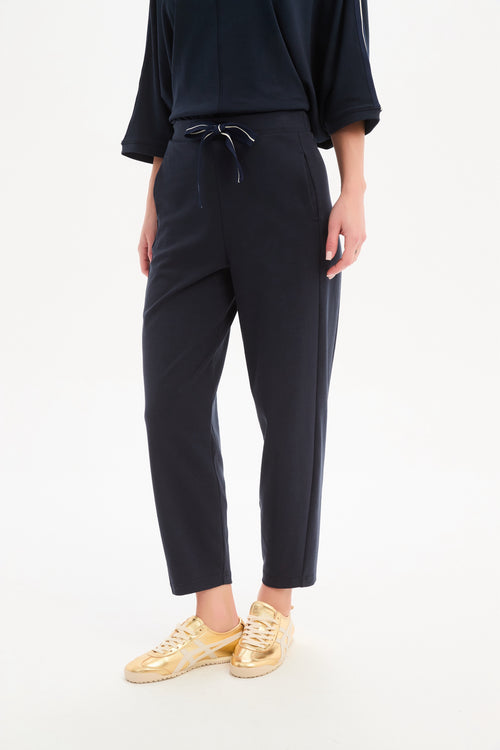 Tirelli Barrell Leg Lounge Pant Navy Navy Stripe Winter Weight