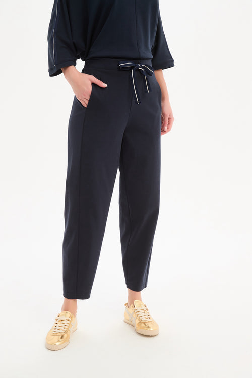 Tirelli Barrell Leg Lounge Pant Navy Navy Stripe Winter Weight