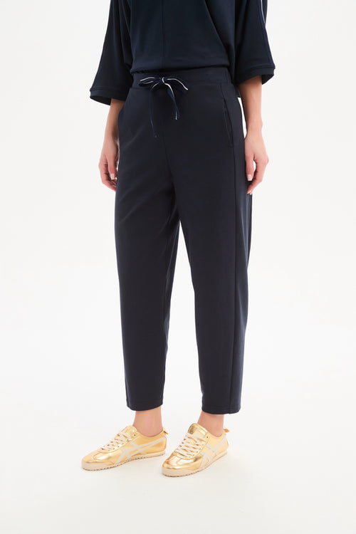 Tirelli Barrell Leg Lounge Pant Navy Navy Stripe Winter Weight