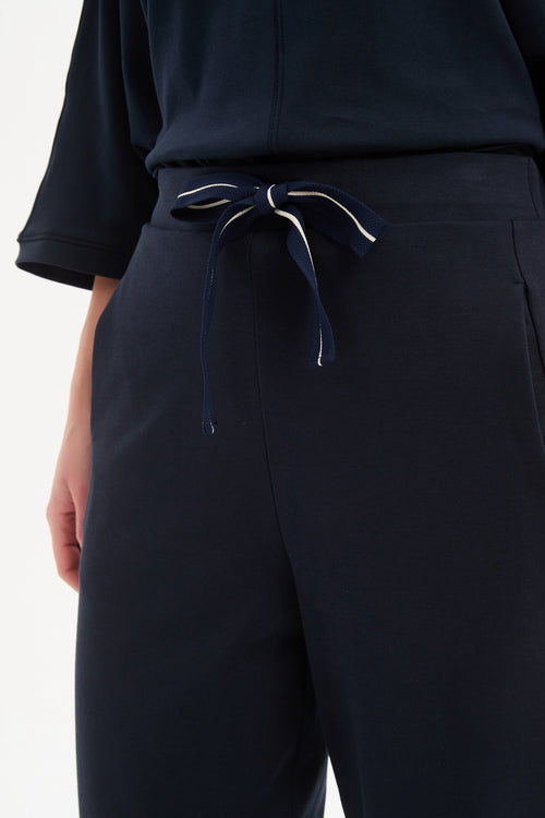 Tirelli Barrell Leg Lounge Pant Navy Navy Stripe Winter Weight