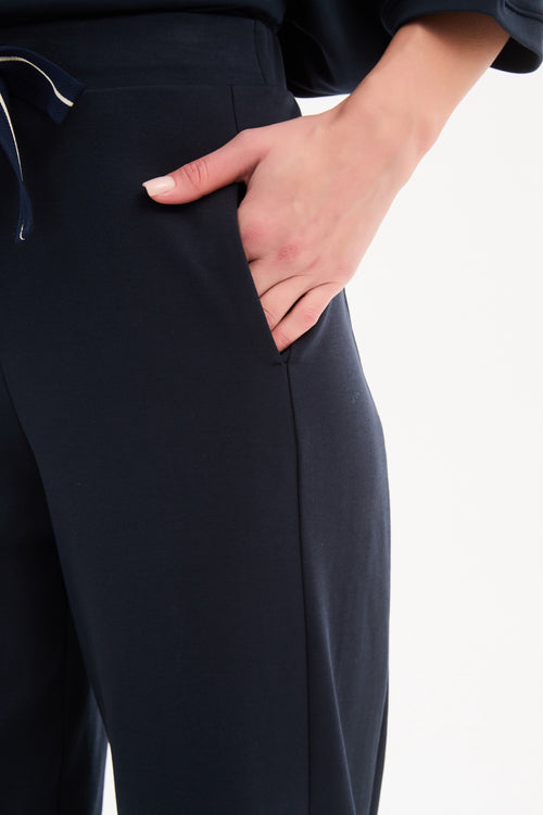 Tirelli Barrell Leg Lounge Pant Navy Navy Stripe Winter Weight