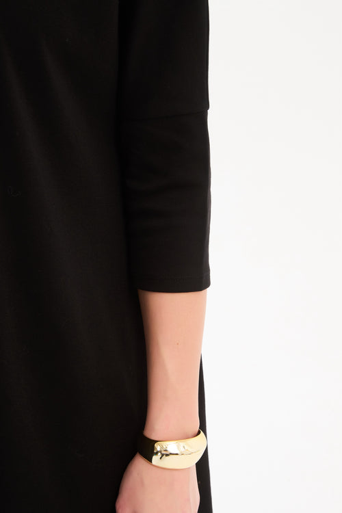 Tirelli Black with Cream Stripe Front 3/4 Sleeve T Shirt