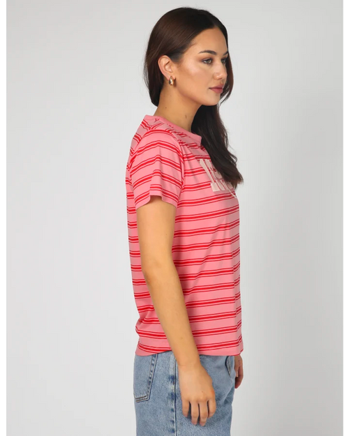 Stella and Gemma Stripe Base 1991 Pink Ace T Shirt