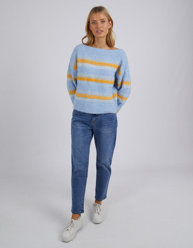 Foxwood Stella Knit Cornflower Blue Stripe