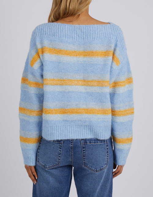 Foxwood Stella Knit Cornflower Blue Stripe