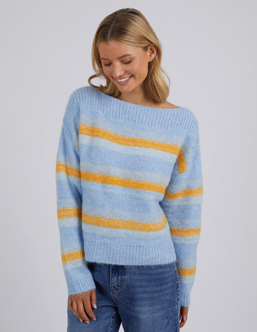 Foxwood Stella Knit Cornflower Blue Stripe