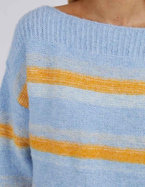 Foxwood Stella Knit Cornflower Blue Stripe