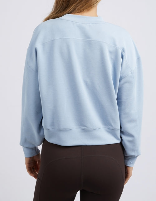 Foxwood Luxe Rib Crew Sweatshirt Light Blue