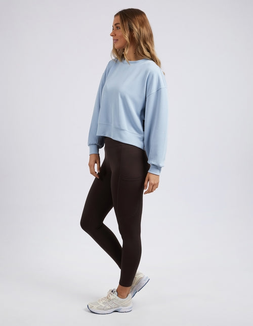 Foxwood Luxe Rib Crew Sweatshirt Light Blue