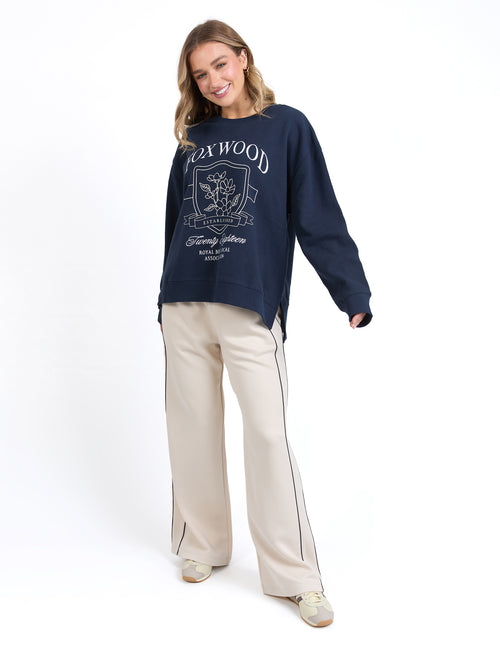 Foxwood Royal Botanical Crew Sweatshirt Navy