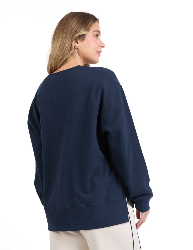 Foxwood Royal Botanical Crew Sweatshirt Navy