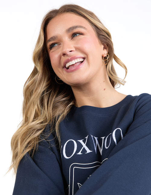 Foxwood Royal Botanical Crew Sweatshirt Navy