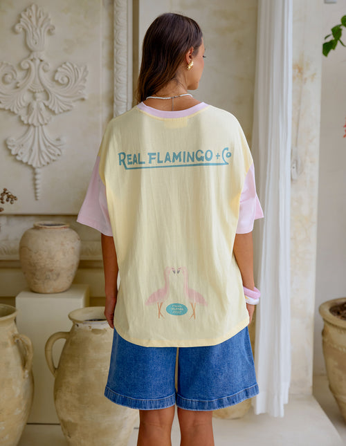 Foxwood Studio Series Real Flamingo T Shirt Lemon
