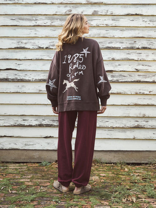 Foxwood Studio Series Rodeo Farm Crew Sweatshirt Coffee