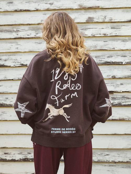 Foxwood Studio Series Rodeo Farm Crew Sweatshirt Coffee