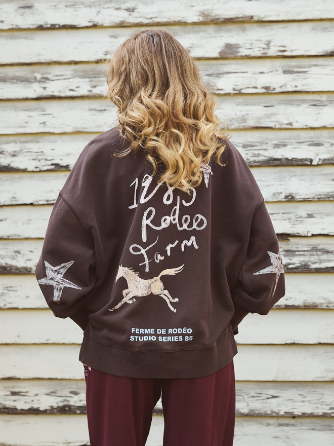 Foxwood Studio Series Rodeo Farm Crew Sweatshirt Coffee