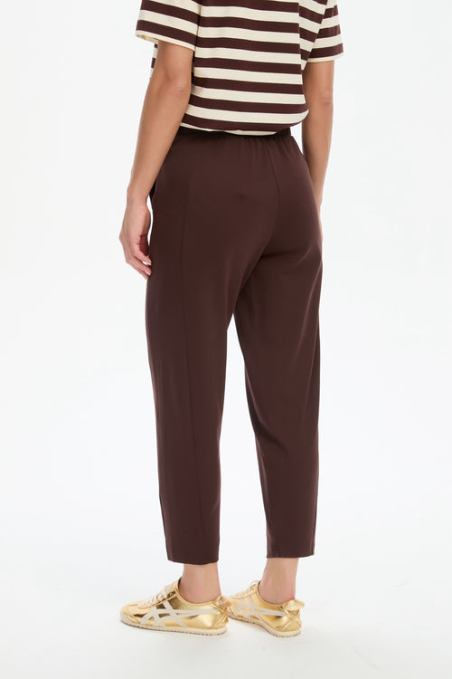 Tirelli Barrell Leg Lounge Pant Chocolate Cream Stripe Summer Weight