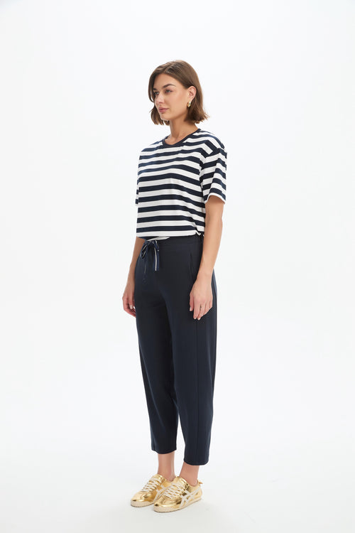 Tirelli Barrell Leg Lounge Pant Navy Navy Stripe