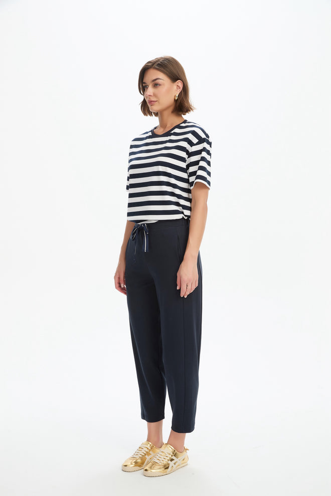 Tirelli Barrell Leg Lounge Pant Navy Navy Stripe