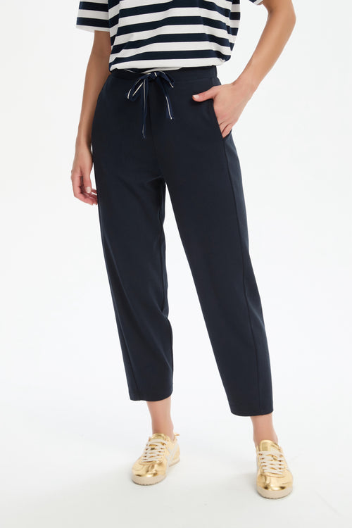 Tirelli Barrell Leg Lounge Pant Navy Navy Stripe
