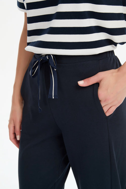 Tirelli Barrell Leg Lounge Pant Navy Navy Stripe