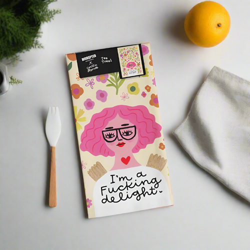 I'm a Fucking Delight Grumpy Angel Dish Towel