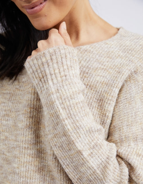 Elm Verity V Neck Knit Jumper Oat