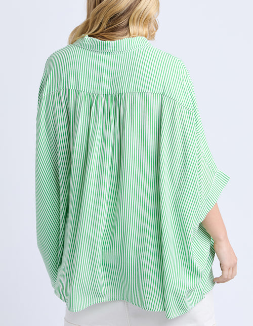 Elm Luna Shirt Spring Green Stripe