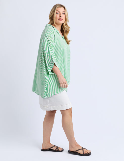 Elm Luna Shirt Spring Green Stripe
