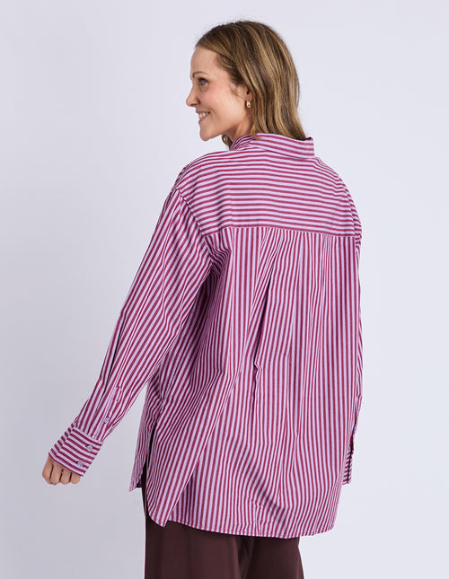 Elm Lila Stripe Shirt Maroon