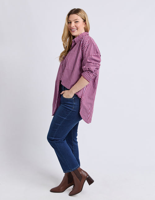 Elm Lila Stripe Shirt Maroon