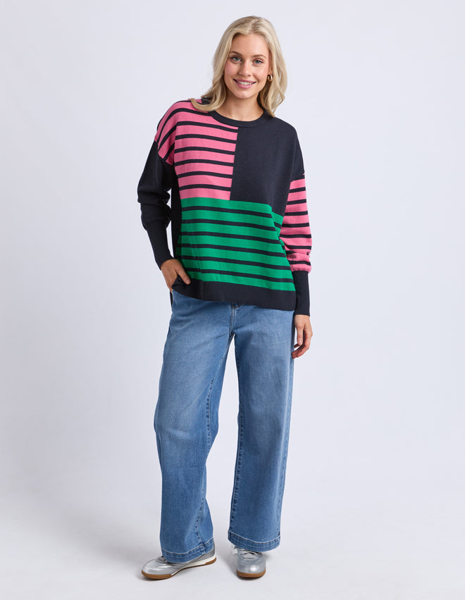 Elm Effie Mixed Striped Knit Jumper