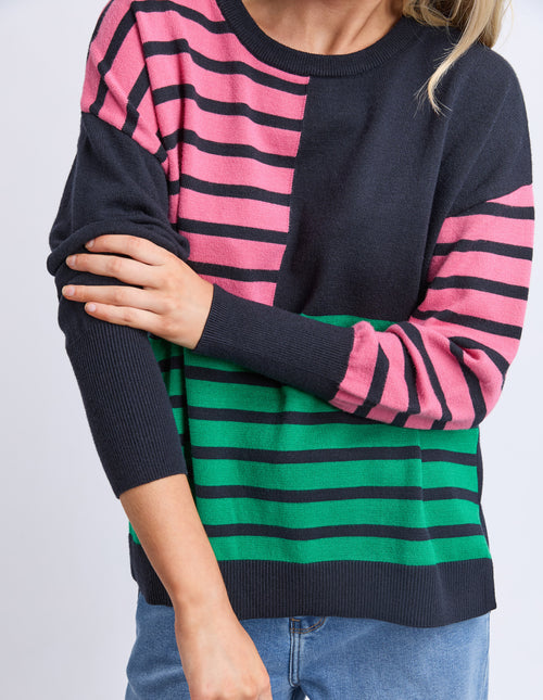Elm Effie Mixed Striped Knit Jumper