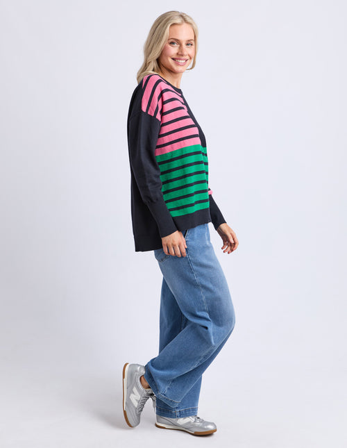 Elm Effie Mixed Striped Knit Jumper