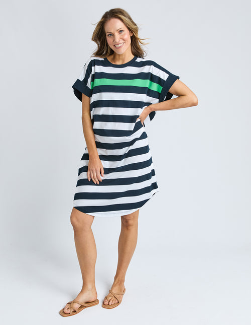 Elm McKinley Dress Navy White Stripe